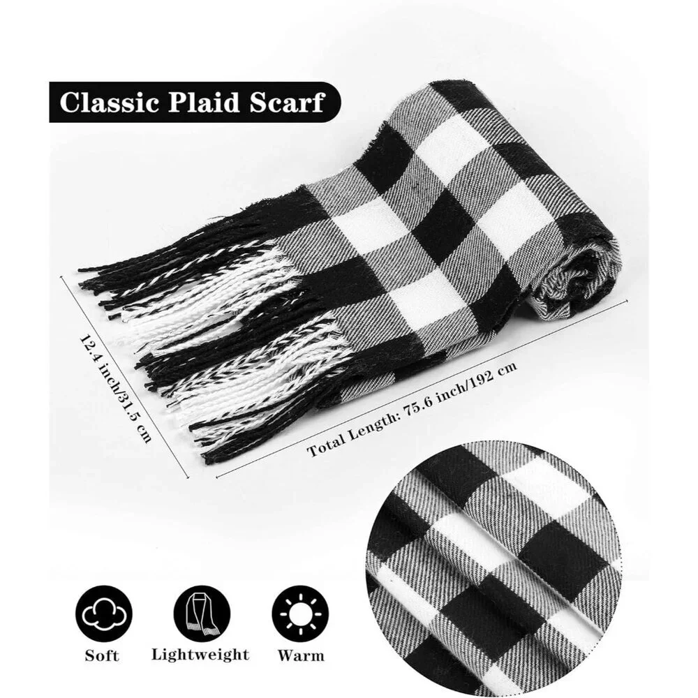 Winter Beanie Hat Scarf Gloves 4-in-1 Knit Set for Women Unisex